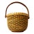 Vintage Signed Nantucket Lightship Basket – Handcrafted With Bone Handle & Geometric Pattern For Sale