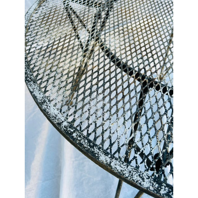 Metal 1950's Midcentury Meshed Top Wrought Iron Table For Sale - Image 7 of 7