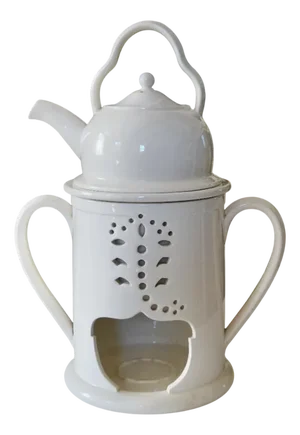 Antique Creamware Teapot and Warmer from Wedgwood, 1820