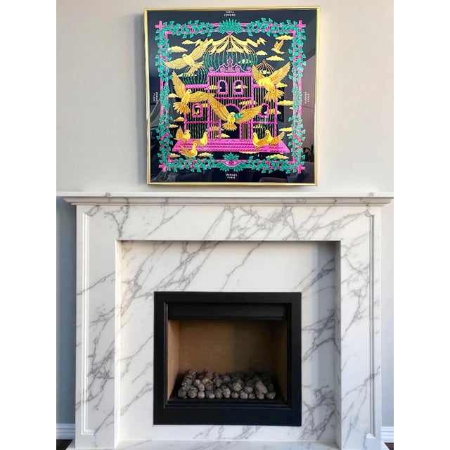 This Hermes scarf's color way is the epitome of Palm Beach chic. Simply yet elegantly framed in a gold toned frame under...