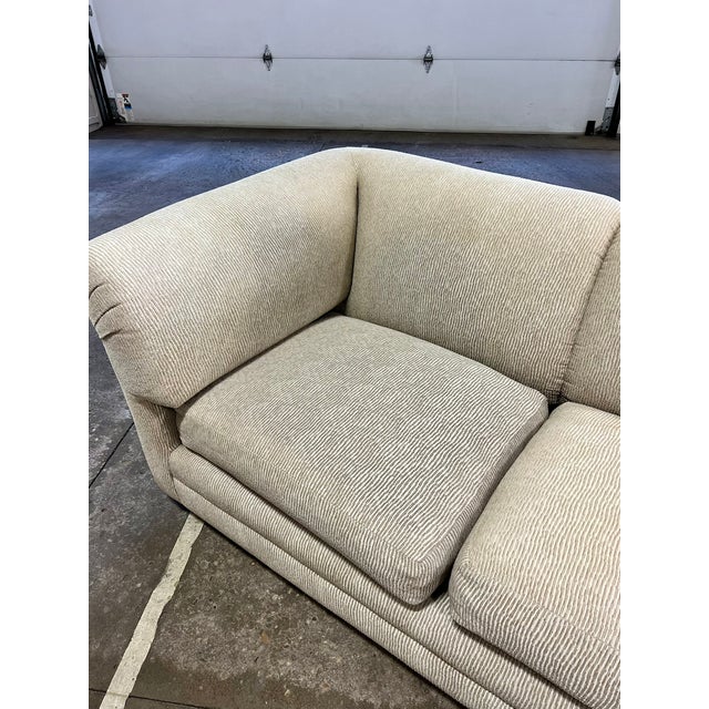 Vintage Mid Century Modern Milo Baughman Style Chrome Base 3 Piece Sectional Sofa For Sale - Image 14 of 15