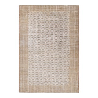 Antique Boteh Paisley Beige and Off-White Wool Rug For Sale