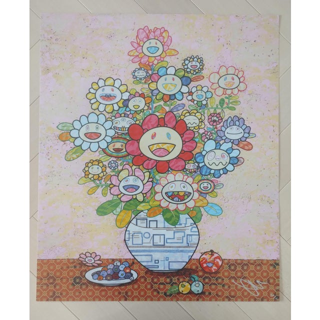 Modern Takashi Murakami, Longing for Zao Wou-Ki's Flower, Lithograph For Sale - Image 3 of 14