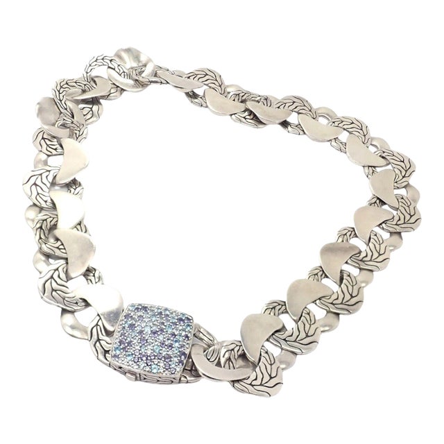 John Hardy Silver Blue Topaz Iolite Kali Lava Large Necklace For Sale