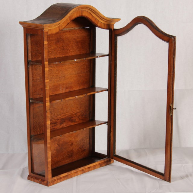 Small Antique Baroque Hanging Display Cabinet in Walnut, 1800 For Sale - Image 10 of 18