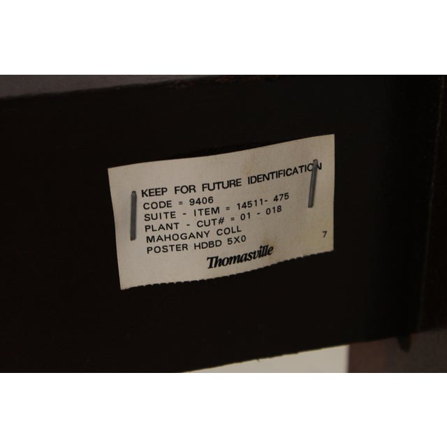 Thomasville Queen Size Mahogany Poster Bed For Sale - Image 18 of 18