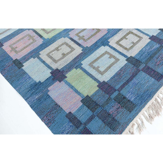 Mid-Century Modern Doris Leslie Blau Vintage Swedish Rug by Judith Johansson Spice Hall For Sale - Image 3 of 8