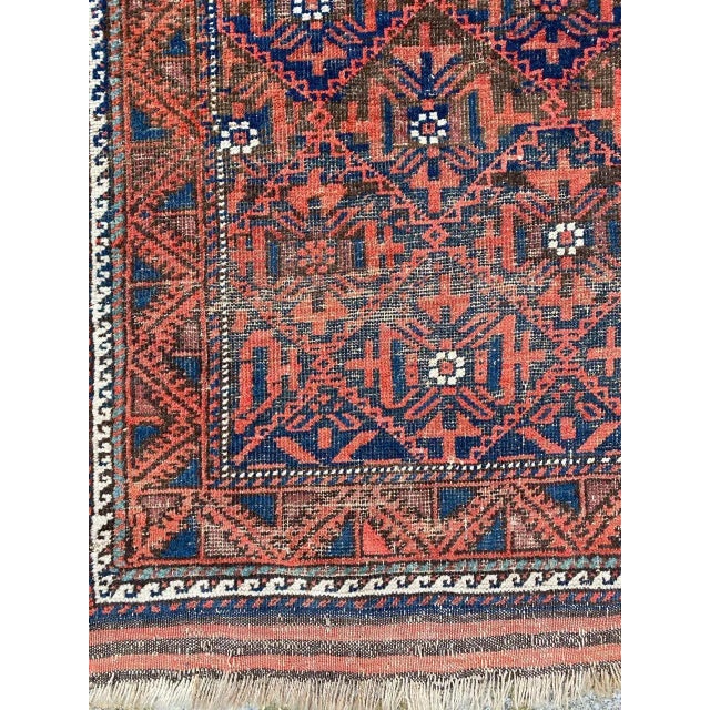 Antique Turkmen Baluch Afghan Rug For Sale - Image 5 of 16