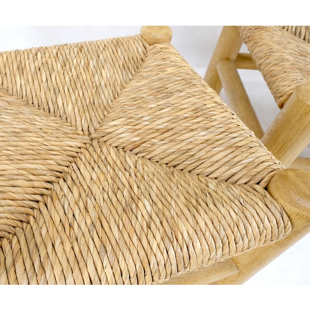 Pair of Heavy Thick Solid Chestnut Legs Rope Seats Benches Stools Mint! For Sale - Image 6 of 12