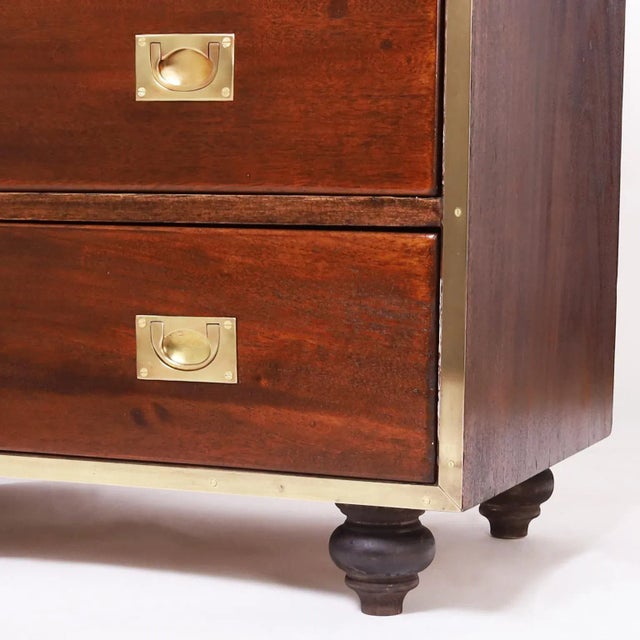 Antique Pair of English Campaign Chests For Sale - Image 9 of 11