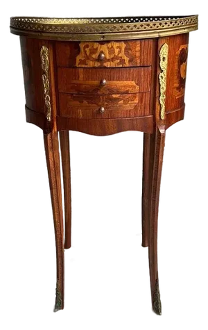 Early 20th Century Louis XV Style Marquetry and Kingwood Inlaid Brass Mounted Side EndTable