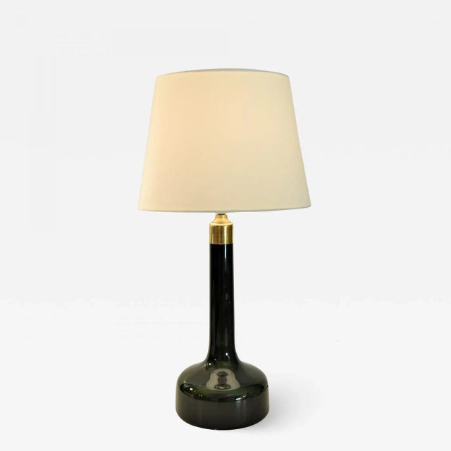 Dark Green Glass Table Lamp by Holmegaard for Le Klint, Denmark For Sale - Image 6 of 12
