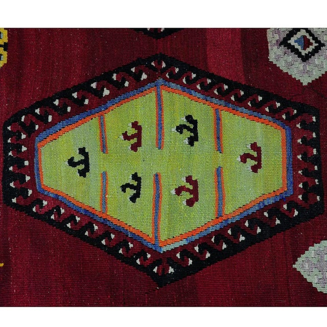 Gold Turkish Colorful Sarkisla Kilim Rug, 1930s For Sale - Image 8 of 11