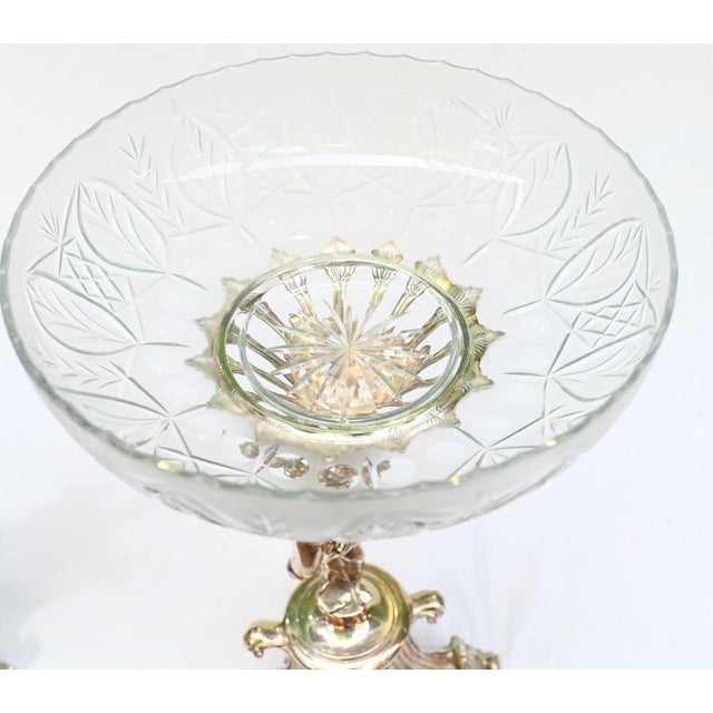 Silver Plate Cherub Comports with Glass Dishes, Set of 2 For Sale - Image 12 of 16