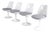 Tulip Chairs with Gray Fabric Cushions by Eero Saarinen for Knoll International, USA, 1960s, Set of 4 For Sale