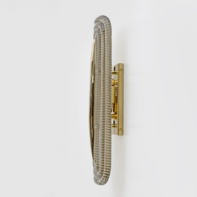 Modern Italian Murano Glass and Brass Sconces, 2000, Set of 2 For Sale - Image 6 of 11