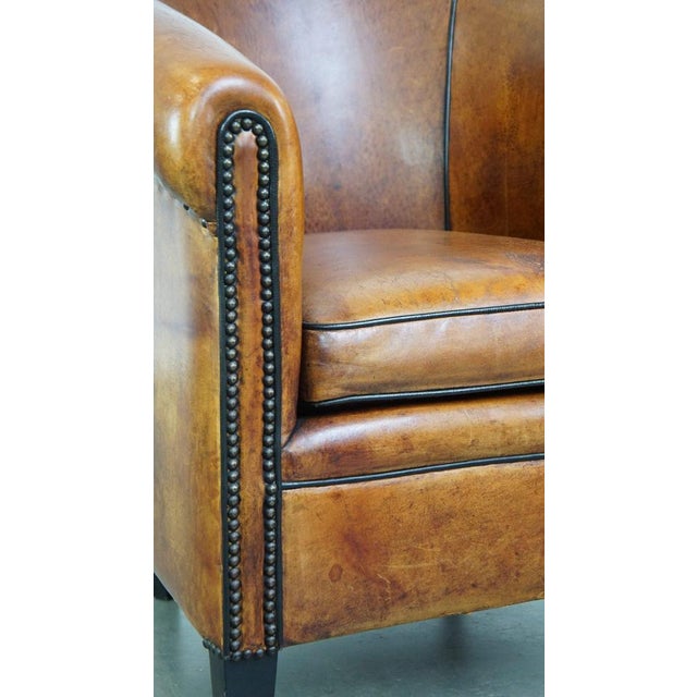 Vintage Club Chair in Sheep Leather For Sale - Image 11 of 13