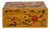Vintage Hand Painted Mustard + Floral Box For Sale
