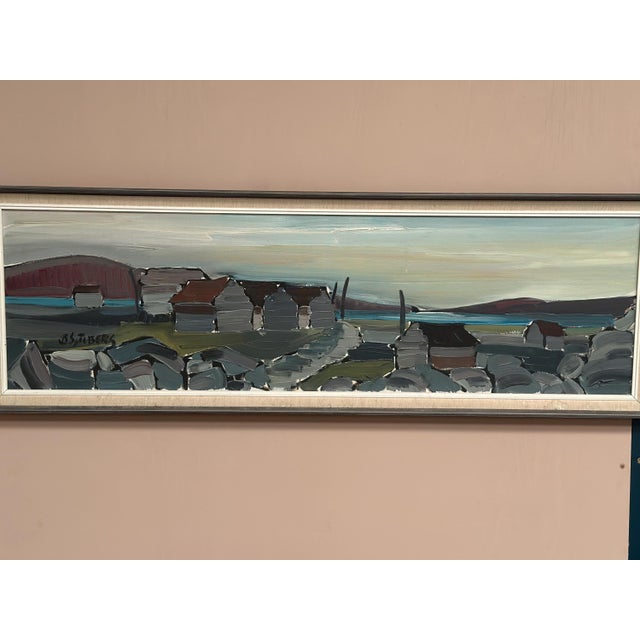 Bo Sjöberg, Coastal Village, 1960s, Oil on Canvas, Framed For Sale - Image 13 of 14