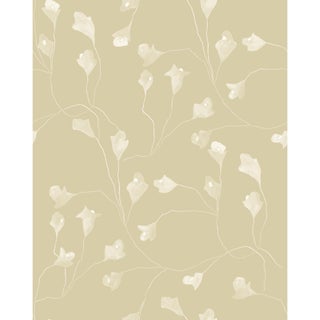 Wild Iris Wallpaper by Susan Hable in Tan For Sale