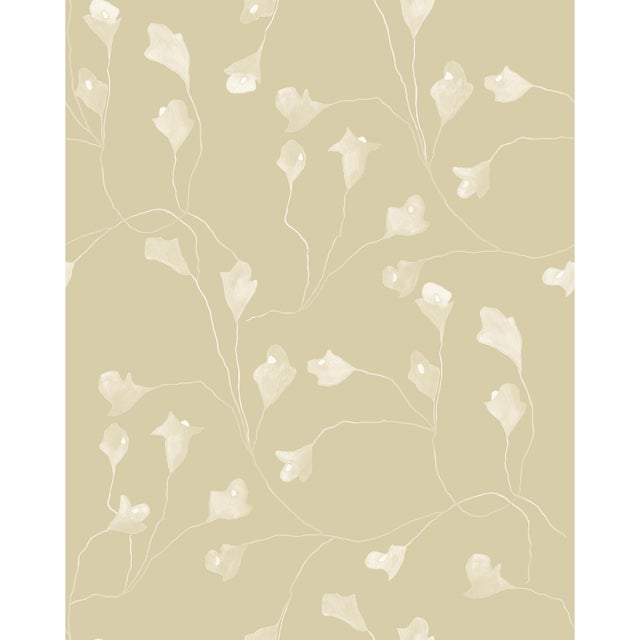 Wild Iris Wallpaper by Susan Hable in Tan For Sale