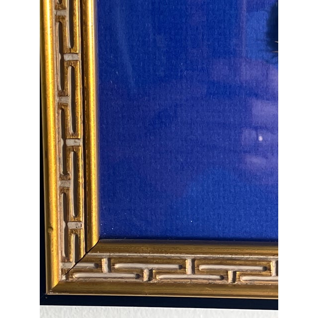 Contemporary Framed Egyptian Papyrus Painting – Blue Pharaoh Mask For Sale - Image 3 of 7