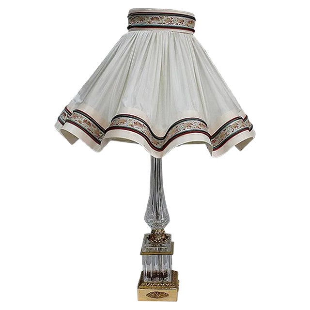 Restoration Style Cut Crystal Lamp, 1940s For Sale