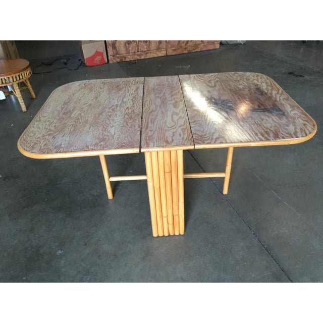 Wood Restored Gateleg Dining Table With Screen Printed Plywood Top For Sale - Image 7 of 8