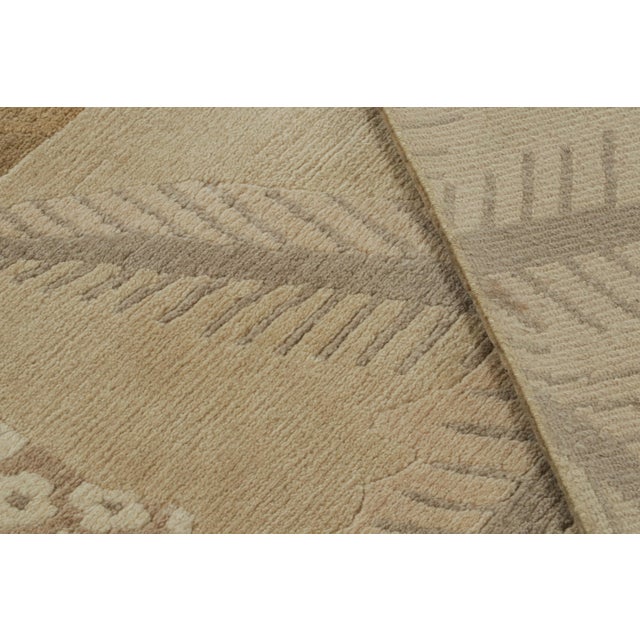 Textile Rug & Kilim’s “Clouds” Modern Rug Design in Beige-Brown With Floral Medallions For Sale - Image 7 of 7