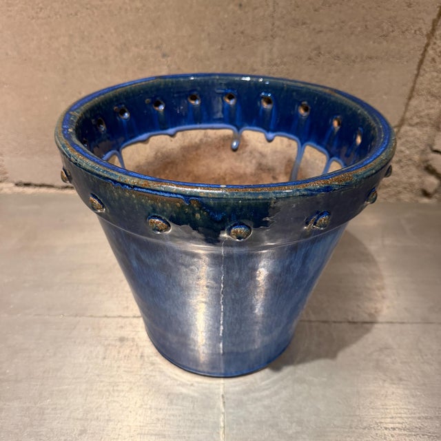Aldo Londi Vintage Modern Rimini Blue Ceramic Pottery Earthenware Indoor/Outdoor Planter For Sale - Image 4 of 8