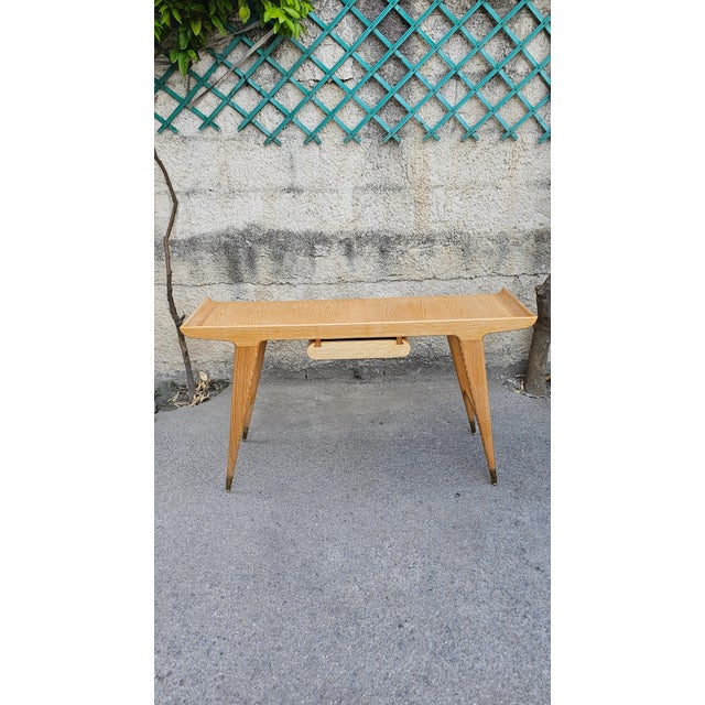 Writing Desk in Ash Wood by Gio Ponti , 1950s For Sale - Image 14 of 15