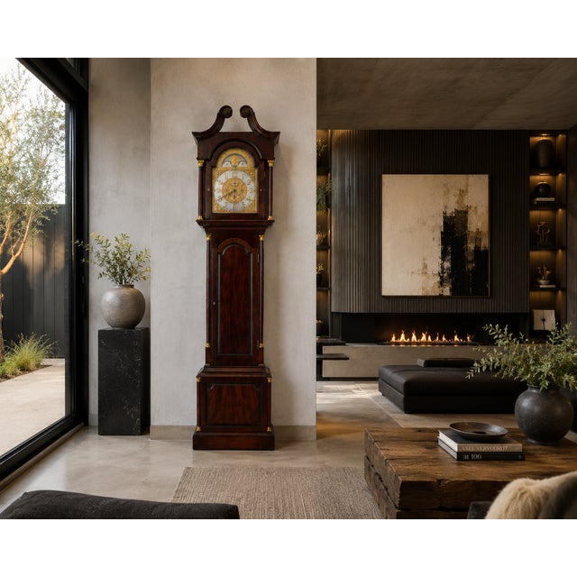 Antique Victorian Mahogany Eight Bell Musical Grandfather Clock by Winsor Bishop Norwich, 1880 For Sale - Image 16 of 17
