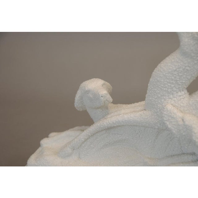 French Art Deco Ceramic Deer and Dog Figurine by Berlot Mussier, 1930s For Sale - Image 6 of 10