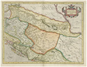 Eastern Balkans Map with Dalmatia, Croatia, Slavonia, Bosnia and Serbia, 1633