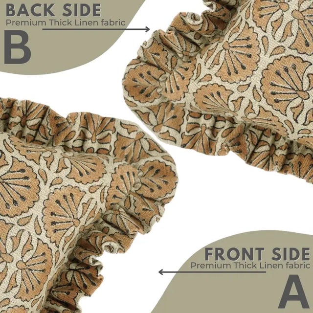 Not Yet Made - Made To Order Fabdivine Handmade Frill Cushion Cover Rust 20x20 Inch Thick Linen- Bhejni For Sale - Image 5 of 5