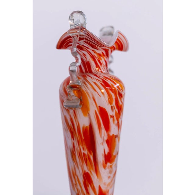 Vintage Orange Murano Glass Vase by Fratelli Toso, 1940s For Sale - Image 4 of 10