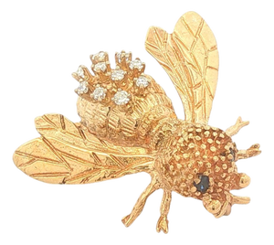 Mid 20th Century Diamond Bee Brooch