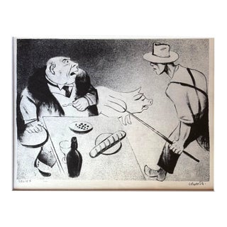 Vintage 1939 Print in 11x14 Mat, Ready to Frame: "Relief" by William Gropper For Sale