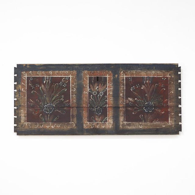 Blue Rustic Folk Art Painted Bridal Wall Panel For Sale - Image 8 of 11