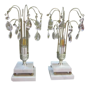 American Table Lamps with Drops, 1950s, Set of 2