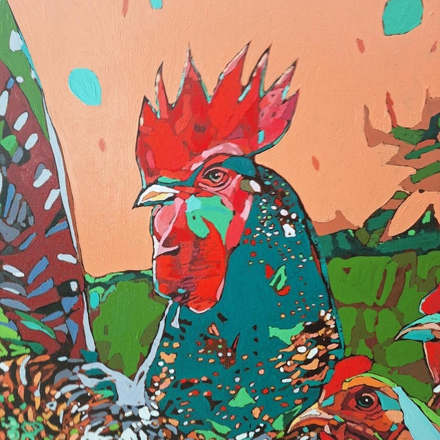 Rafal Gadowski, Rooster and Hens 12, 2026, Oil Painting on Canvas For Sale - Image 6 of 8