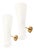 Scandinavian Modern Brass and Plastic Wall Lamps, 1960s, Set of 2 For Sale