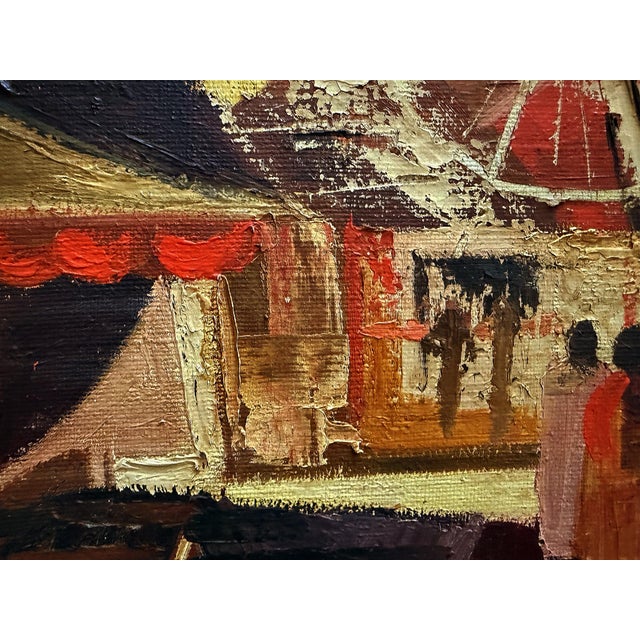 Mid-Century Modern Mid-Century Modernism Abstract Cubist Urban Large Painting, Oil on Canvas For Sale - Image 3 of 9