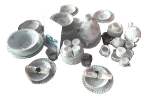 Limoges Porcelain Dinner Service with Twisted Cornflower Decor from Haviland, 1980s, Set of 72