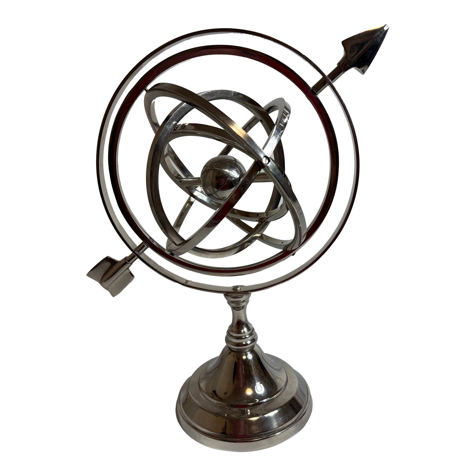 Mid=Century Rotating Nicol Armillary With Arrow and Small Center Globe ...