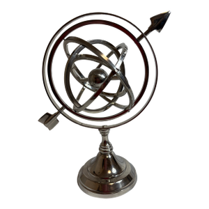 Mid=Century Rotating Nicol Armillary With Arrow and Small Center Globe