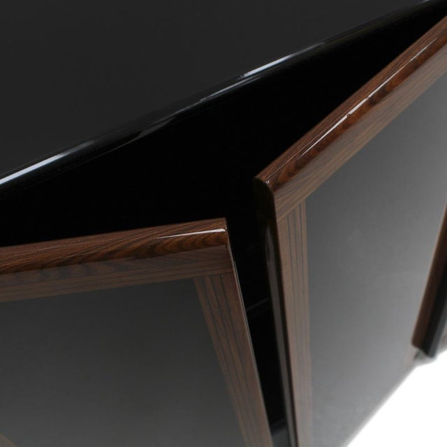 Wood Mid-Century Italian Black Lacquered Wood Sideboard by Afra and Tobia Scarpa, 1970s For Sale - Image 7 of 13