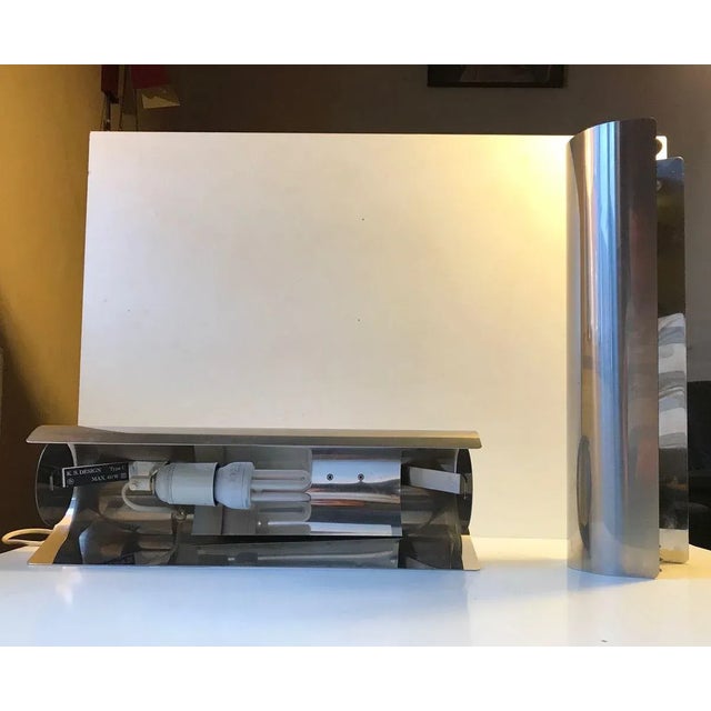 Vintage Scandinavian Stainless Steel Wall Sconces by K. S. Design, 1970s, Set of 2 For Sale - Image 6 of 9