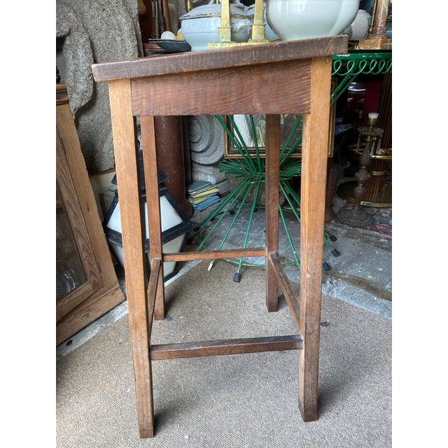 Brown Vintage Stool in Chestnut, 1940s For Sale - Image 8 of 9