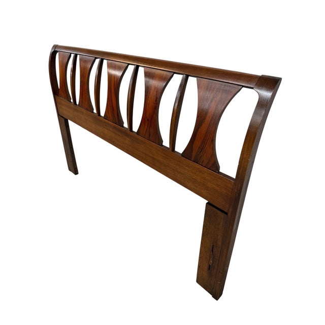 Mid-Century Modern Mid-Century Modern Kent Coffey Perspecta Walnut Full/Queen Size Headboard For Sale - Image 3 of 6
